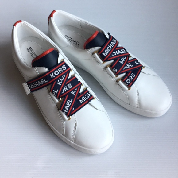 michael michael kors casey logo tape leather sneaker